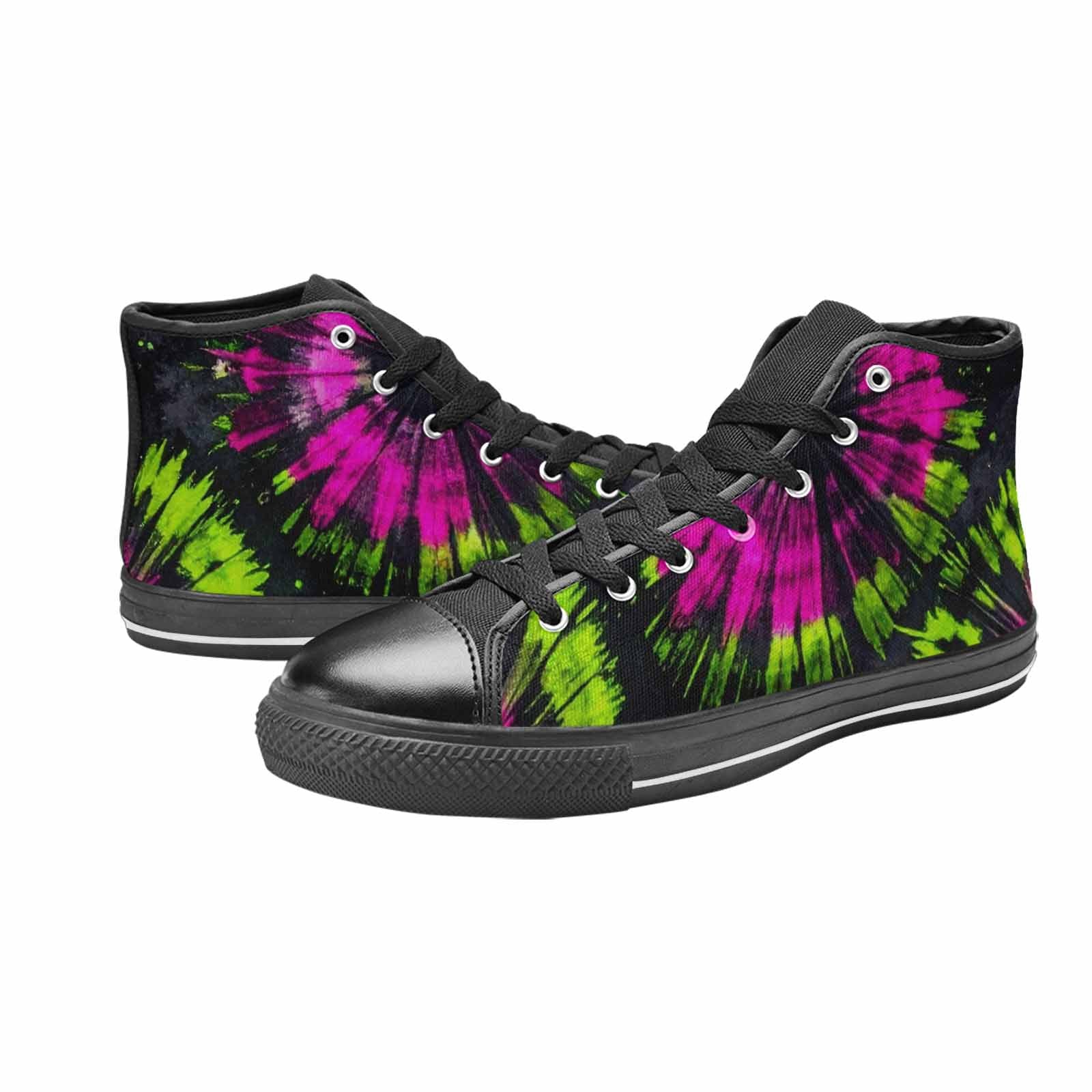 MEN'S Acid Wash Tie Dye Neon High Top Canvas Neon Fantasy Sneakers