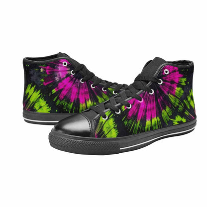 MEN'S Acid Wash Tie Dye Neon High Top Canvas Neon Fantasy Sneakers