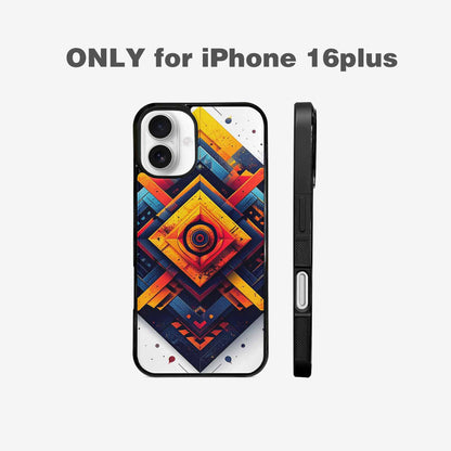 iPhone 16 Plus Case — Urban Tribal Tessellation, Custom Printed Phone Case