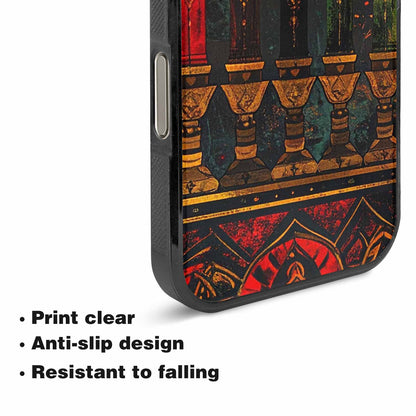 iPhone 16 Pro Case — Kwanzaa Kinara Pattern Seamless Repeat African, Customized Protective Case