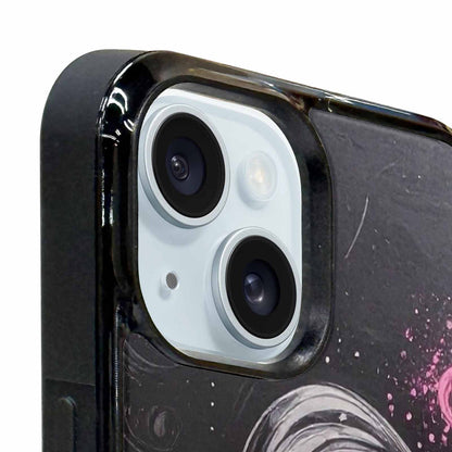 iPhone 15 Plus Case — Van Gogh Swirl Black Pink Ink, Custom Made Phone Cover