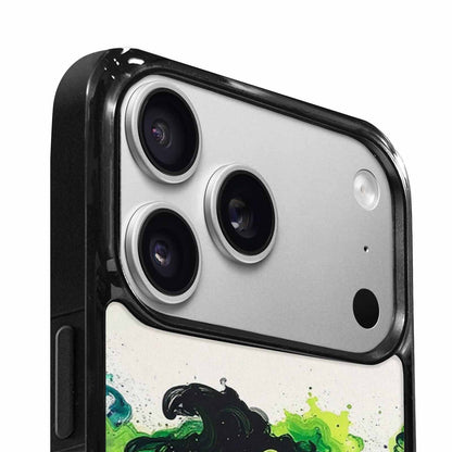 iPhone 17 Pro Case — Black Green Ink Galaxy Nebula Galaxy, Custom Designed Case Cover