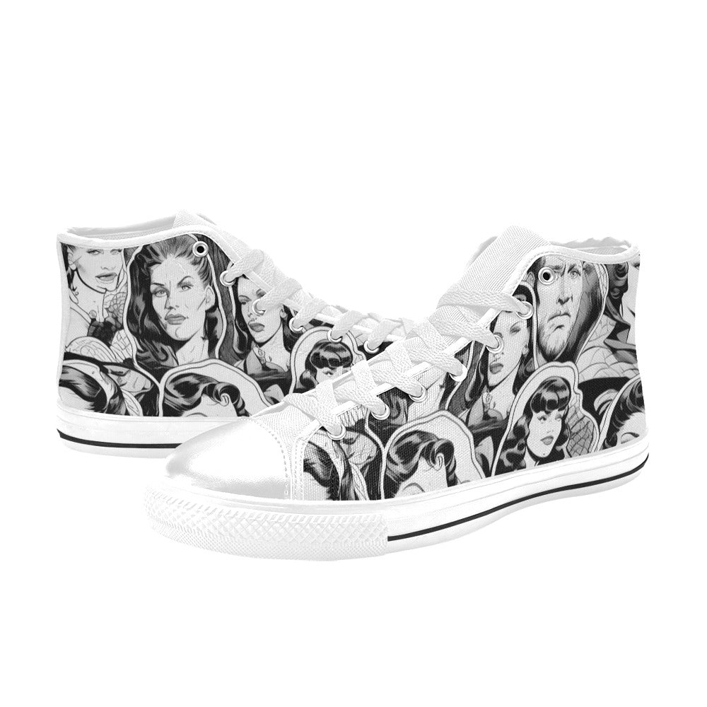 WOMEN'S Cc Retro Faces 2 High Top Canvas Aesthetic Custom Sneakers