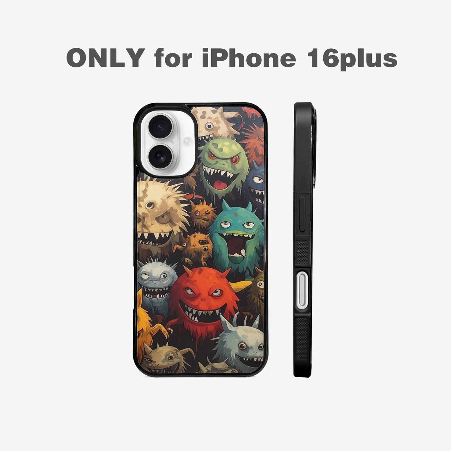 iPhone 16 Plus Case — Monsters Camomonsters Pattern Qch, Custom Printed Phone Case