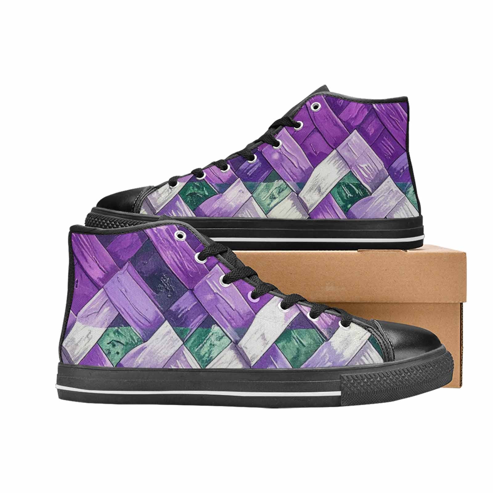 MEN'S Genderqueer Flag Color High Top Canvas Dreamcore Sneakers