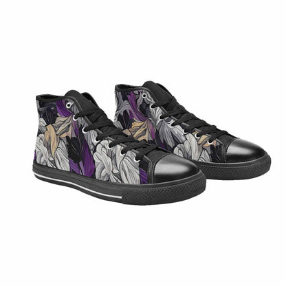 MEN'S Asexual Flag Color High Top Canvas Aesthetic Custom Shoes