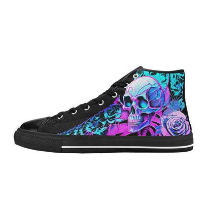 WOMEN'S Butterfly Roses Skulls High Top Canvas Aesthetic Shoes