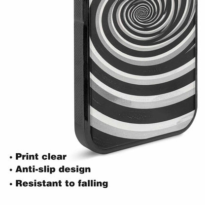 iPhone 15 Case — Hypnotic Spiral Optical Illusion Motif High, Customized Protective Case