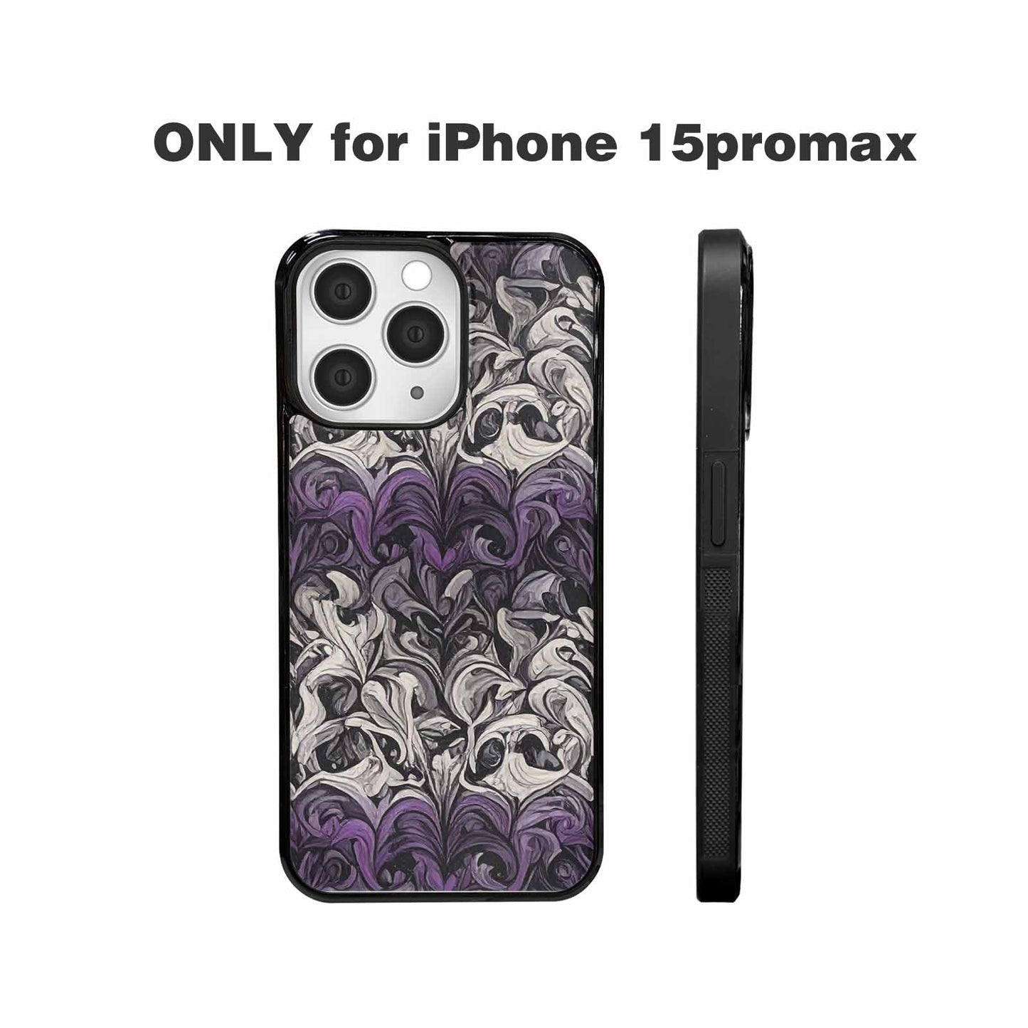 iPhone 15 Pro Max Case — Asexual Flag Color Theme Small Rainbow, Unique Phone Case Design