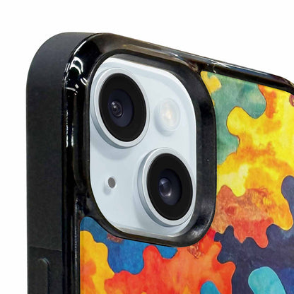 iPhone 15 Plus Case — Camo Patches Full Color Vibrant Camo, Personalized Phone Case