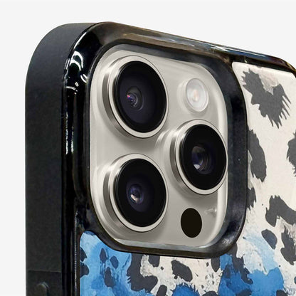 iPhone 16 Pro Case — Animal Print Black Blue Ink Animal, Custom Made Phone Cover