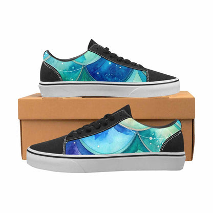 WOMEN'S Mermaid Scale Canvas Lace-Up Wallpaper Art Custom Sneakers