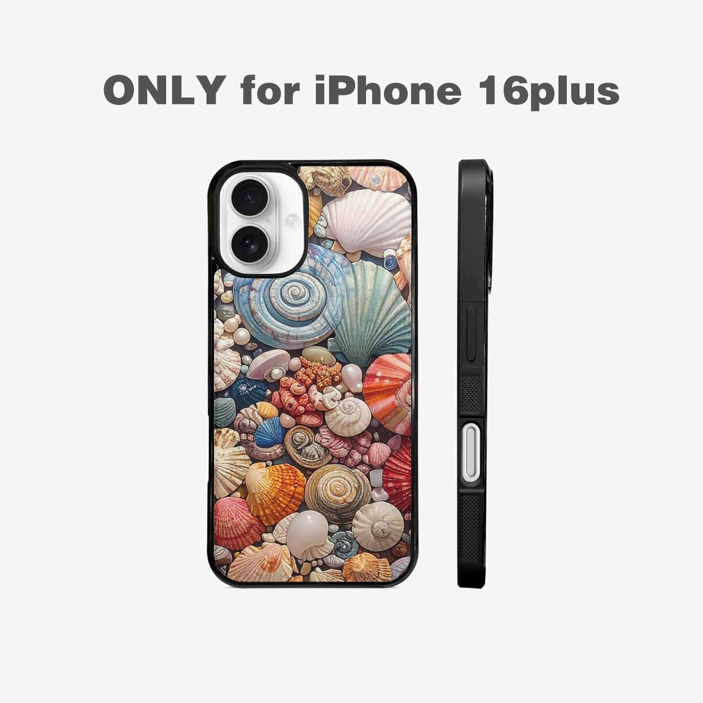 iPhone 16 Plus Case — Seashell Collage Seashell Collage Pattern Hundreds, Custom Print Case Cover