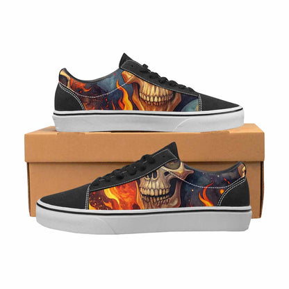 WOMEN'S Skulls - Flaming Canvas Lace-Up Vivid Shoes