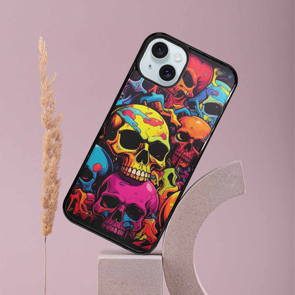 iPhone 15 Plus Case — 1000s Of Skulls Digital Camo Drip, Customized Protective Case