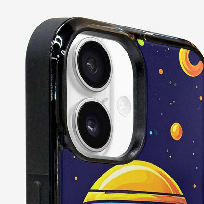 iPhone 16 Plus Case — Alien Ufo Cartoon Art Pattern, Custom Art Phone Cover