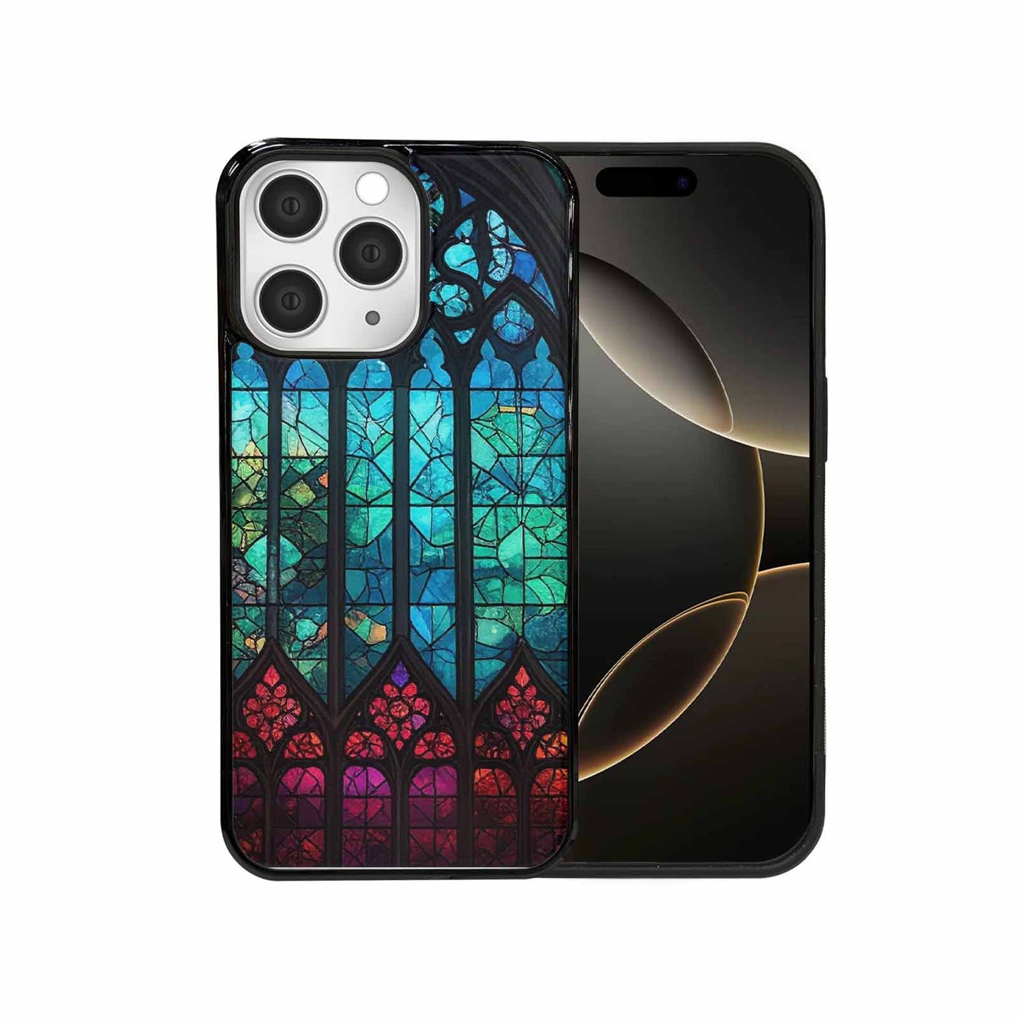 iPhone 15 Pro Max Case — Stained Glass Cathedral Custom, Custom Printed Phone Case