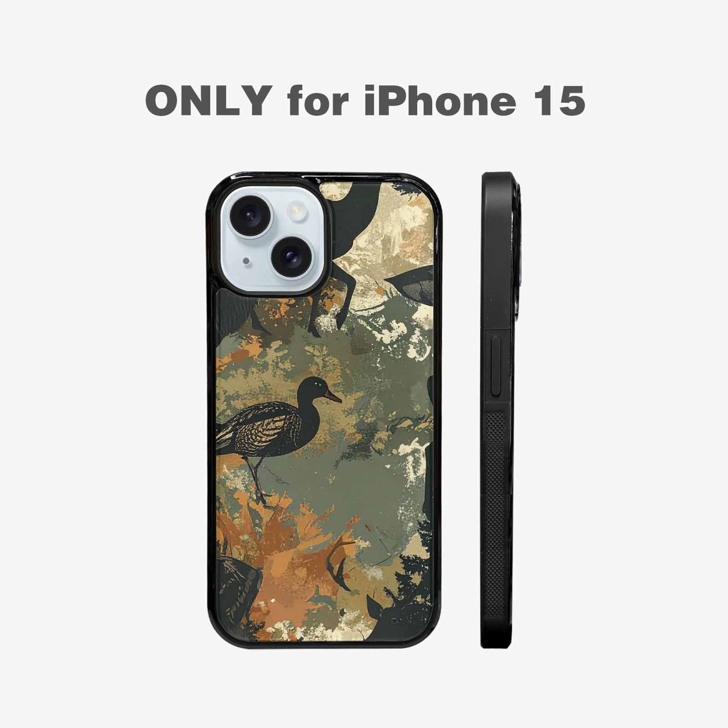 iPhone 15 Case — Hunting Camouflage Pattern With Deer And, Personalized Phone Case