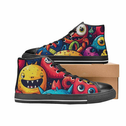 MEN'S Cartoon Monster Character High Top Canvas Neon Fantasy Custom Sneakers