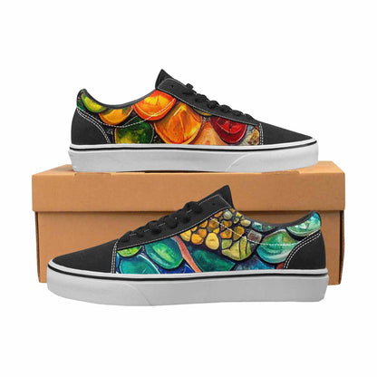 WOMEN'S Reptile Scale Lace-Up Canvas Vibrant Chaos Custom Sneakers