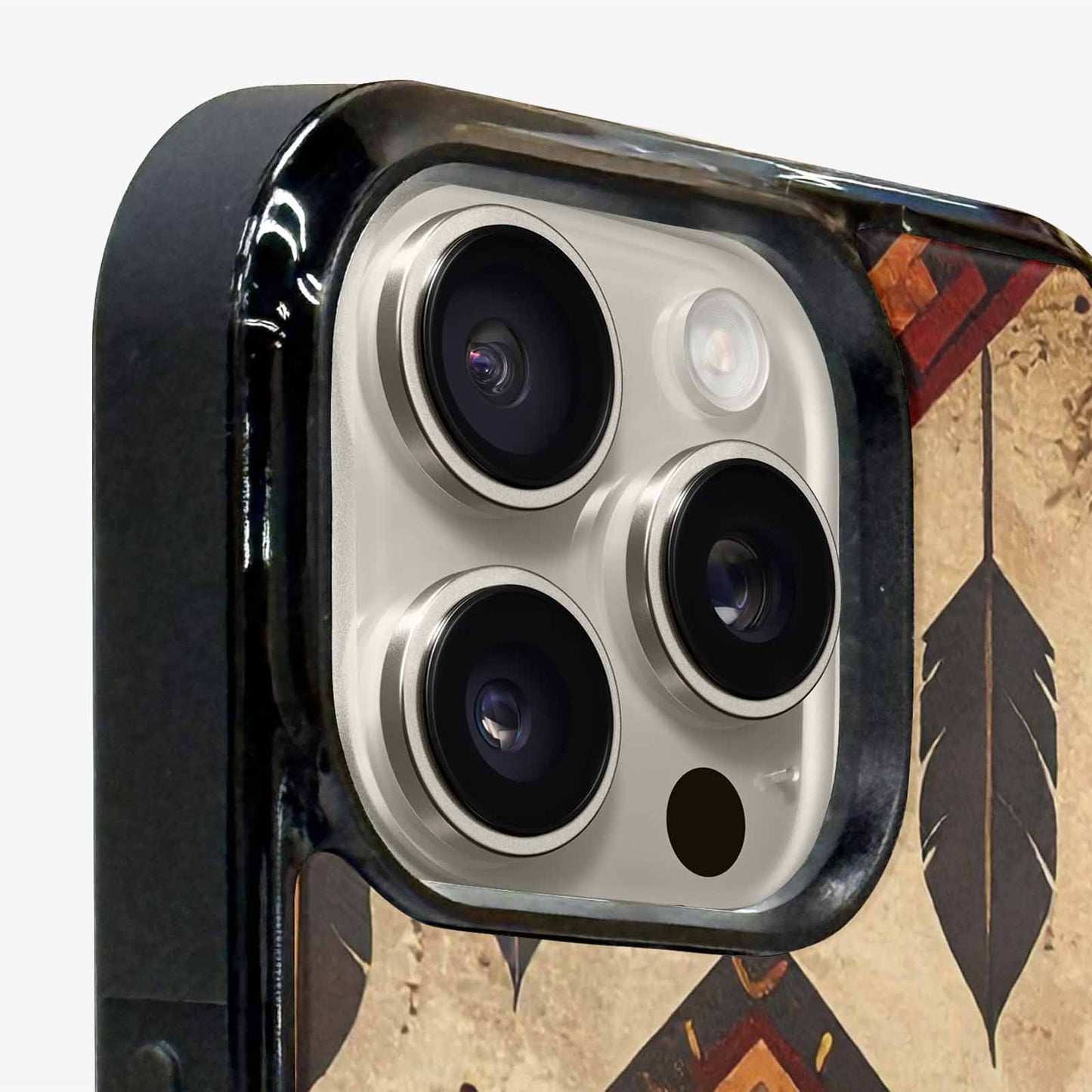 iPhone 16 Pro Case — Native American Geometric Pattern Arrows Feathers, Unique Phone Case Design