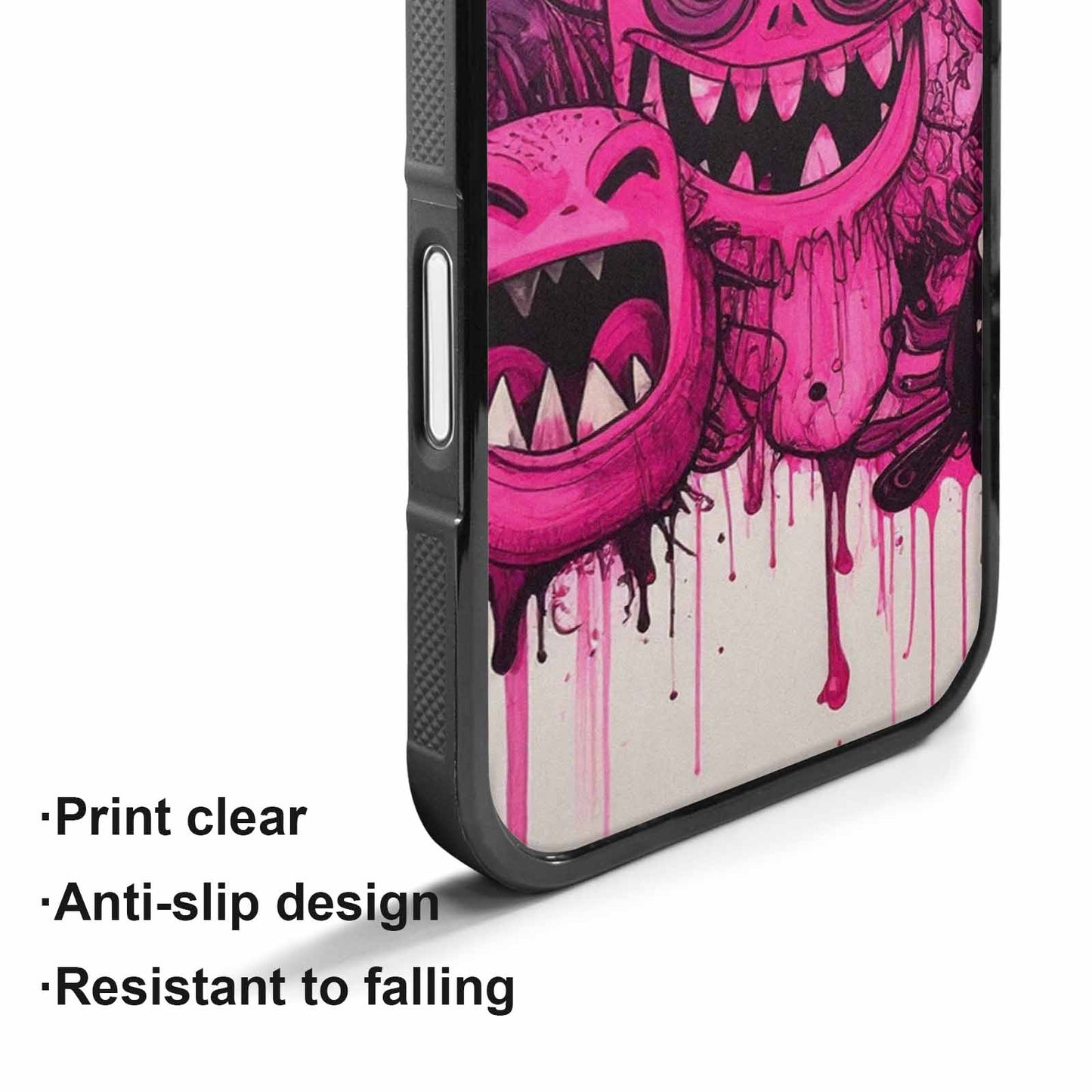 iPhone 17 Case — Black &amp; Pink Ink Cartoon Cute, Personalized Phone Case