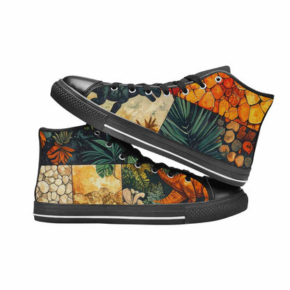 MEN'S Dinosaur Silhouette High Top Canvas Wallpaper Art Sneakers