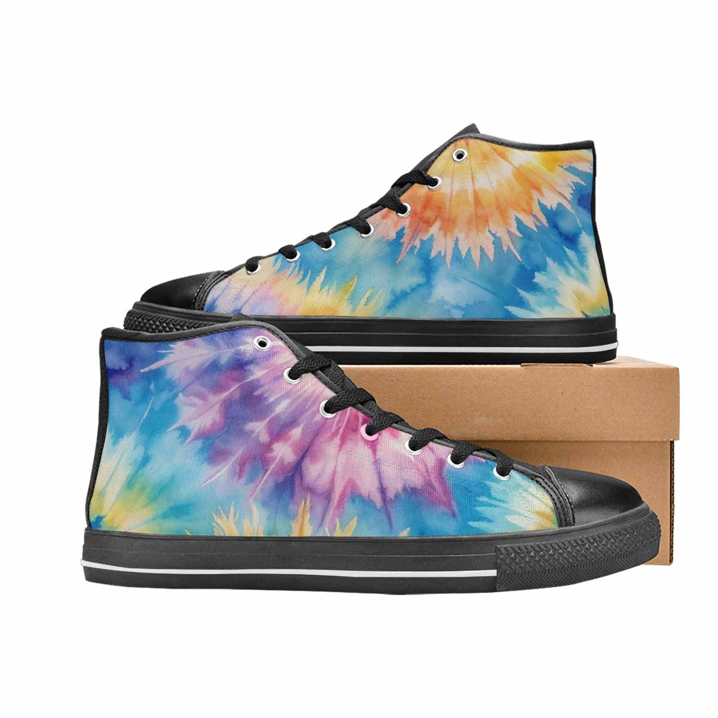 MEN'S Tie Dye Swirl High Top Canvas Surreal Sneakers
