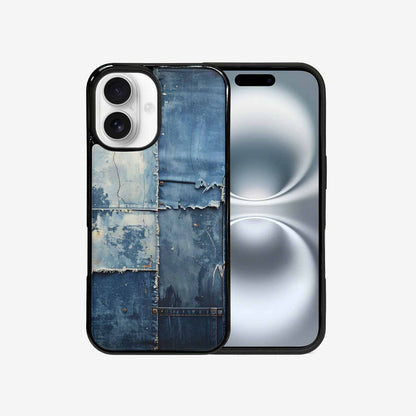 iPhone 16 Case — Denim Distressed Textures Print Edge To, Custom Print Case Cover