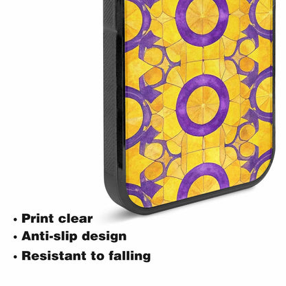 iPhone 15 Plus Case — Intersex Flag Color Theme Small Rainbow, Custom Printed Phone Case
