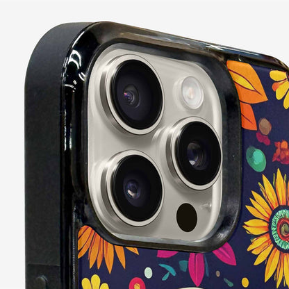 iPhone 15 Pro Max Case — Sunflowers And Skulls, Unique Phone Case Design