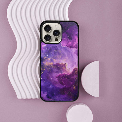 iPhone 16 Pro Max Case — Purple Color Tones Nebula Texture With, Custom Print Case Cover