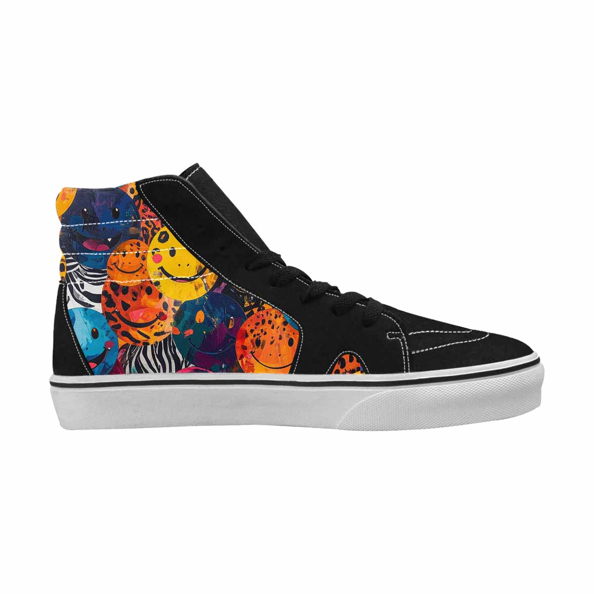 MEN'S Smiley Faces High Top Canvas Melting Art Sneakers