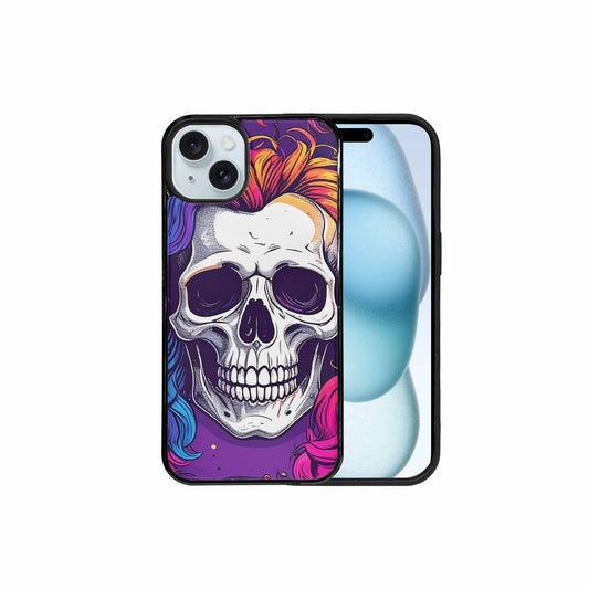 iPhone 15 Plus Case — Pride Flag Skulls Seamless Pattern Vibrant, Custom Designed Case Cover