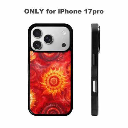iPhone 17 Pro Case — Tie Dye Red Orange Fire Tie, Custom Made Phone Cover