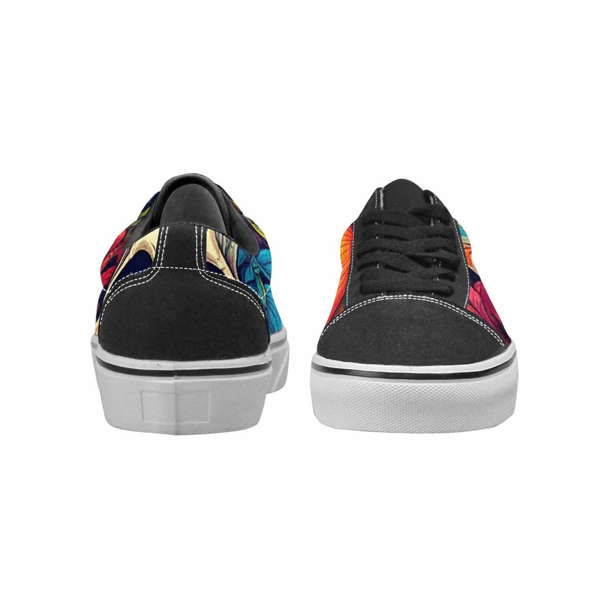 WOMEN'S Mushrooms And Skulls Canvas Lace-Up Y2K Custom Sneakers