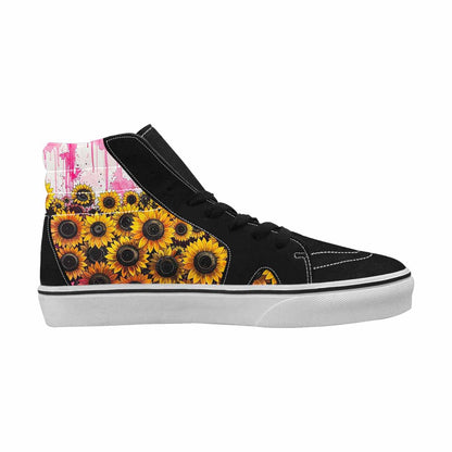 MEN'S Sunflower Burst High Top Canvas Grunge Shoes