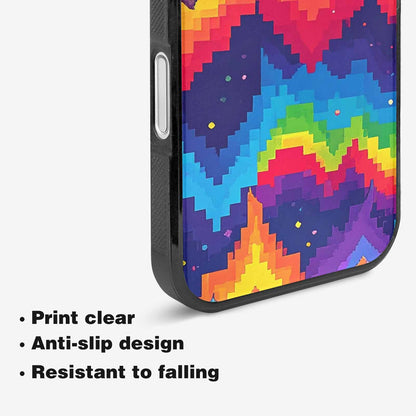 iPhone 16 Case — Pixel Art 8 Bit Burst Pattern, Custom Art Phone Cover