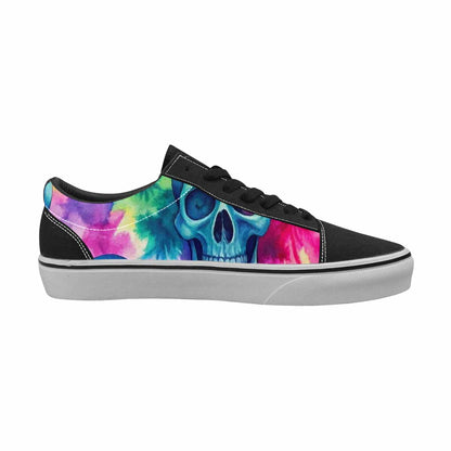 MEN'S Tie Dye Skulls Print Canvas Lace-Up Dark Academia Custom Sneakers