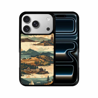 iPhone 17 Pro Case — Vintage Travel Artwork Pattern Retro Vintage, Custom Printed Phone Case