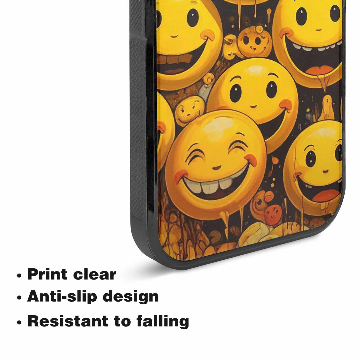 iPhone 15 Case — Melting Moon Smiley Red Splatt, Custom Printed Phone Case