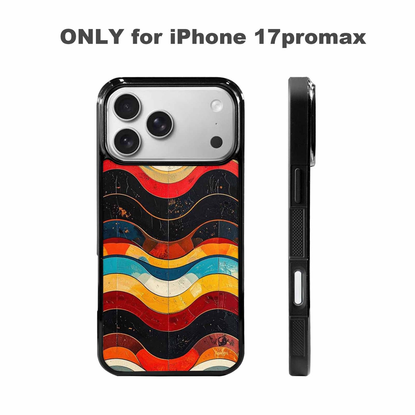 iPhone 17 Pro Max Case — Retro Wave Scallop Stripe Small Retro, Custom Printed Phone Case