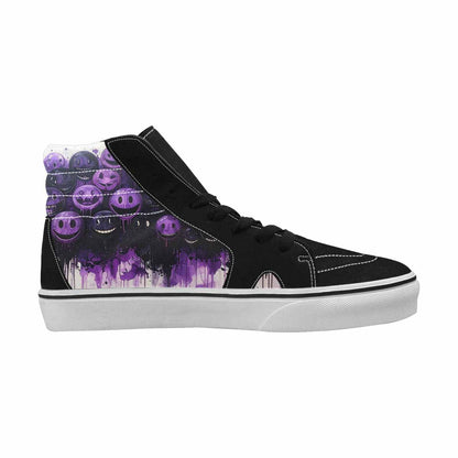 MEN'S Melting Moon Smiley High Top Canvas Grunge Custom Shoes