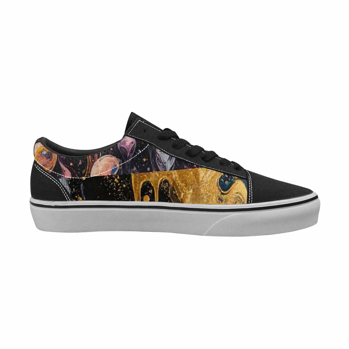 WOMEN'S Aliens  Marble Aliens Lace-Up Canvas Vivid Custom Sneakers