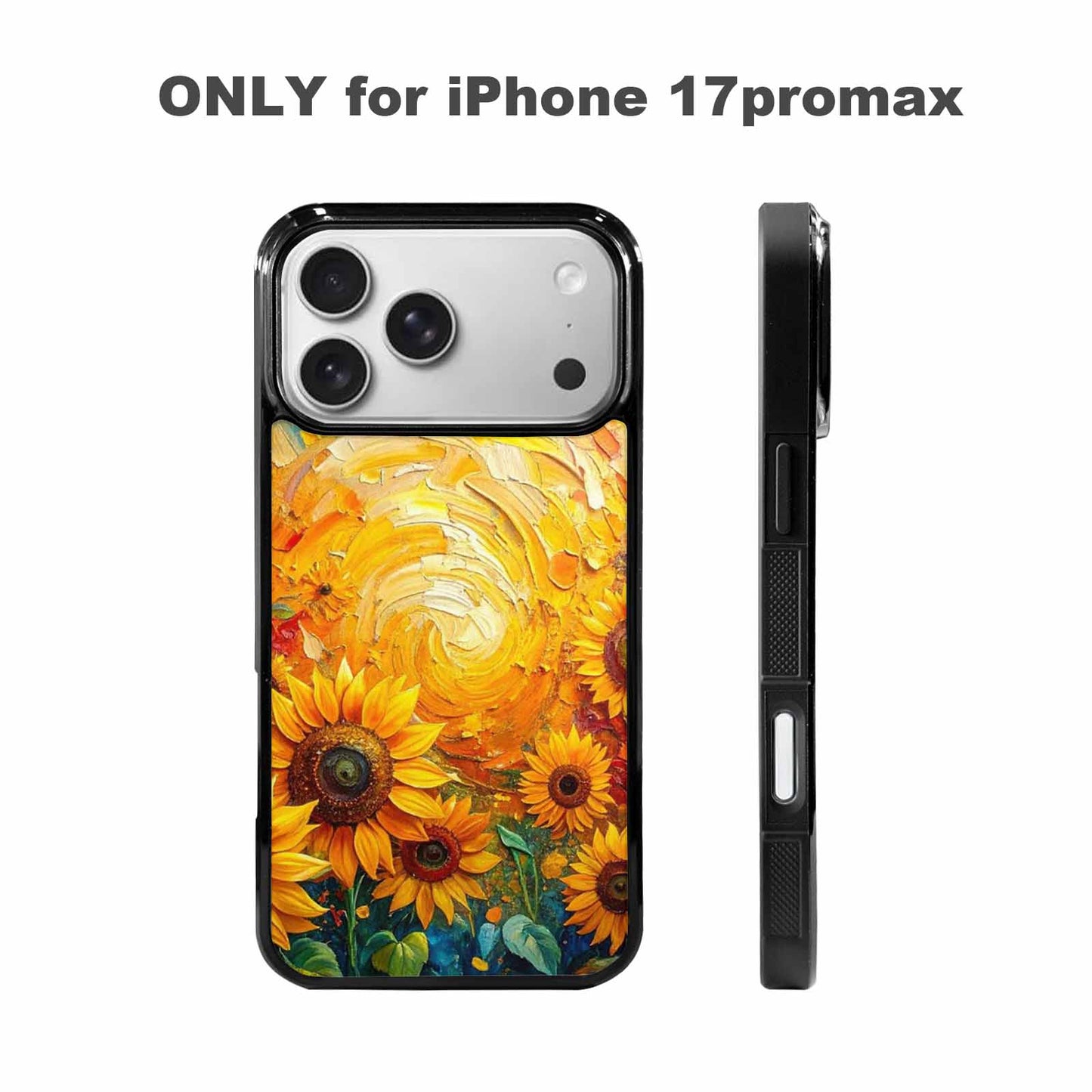 iPhone 17 Pro Max Case — Impressionist Sunflower Brushstroke Pattern Floral, Customized Protective Case