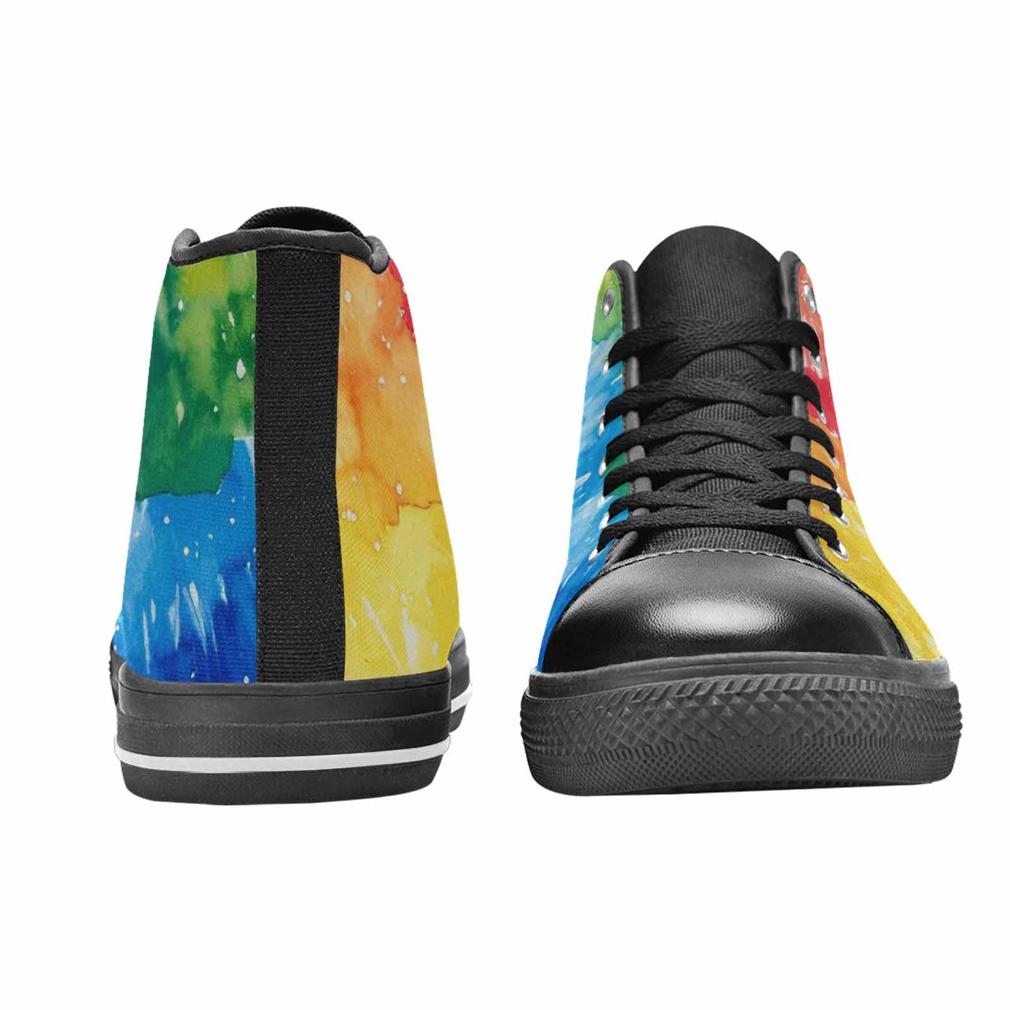 MEN'S Tie Dye - High Top Canvas Wallpaper Art Custom Shoes