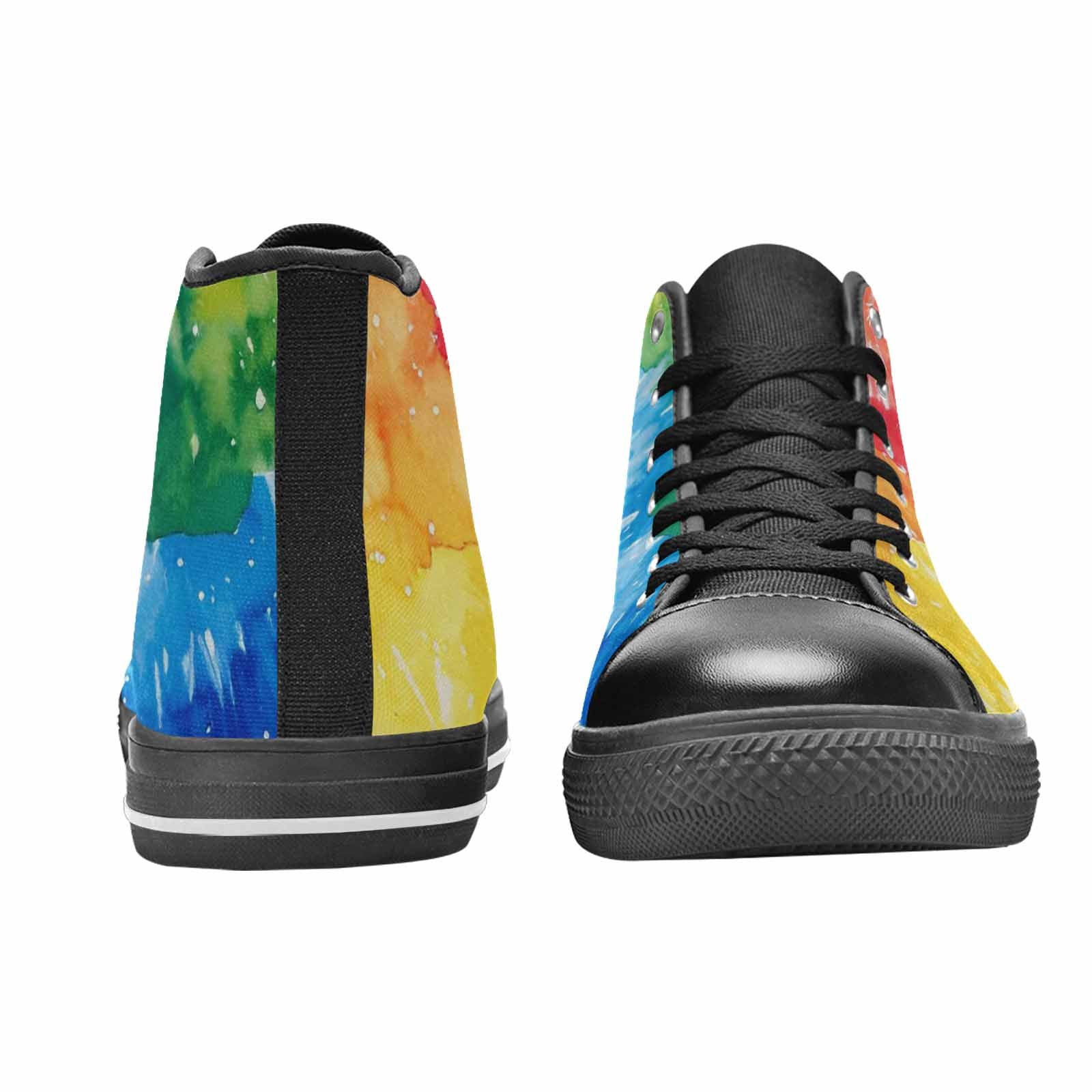 MEN'S Tie Dye - High Top Canvas Wallpaper Art Custom Shoes