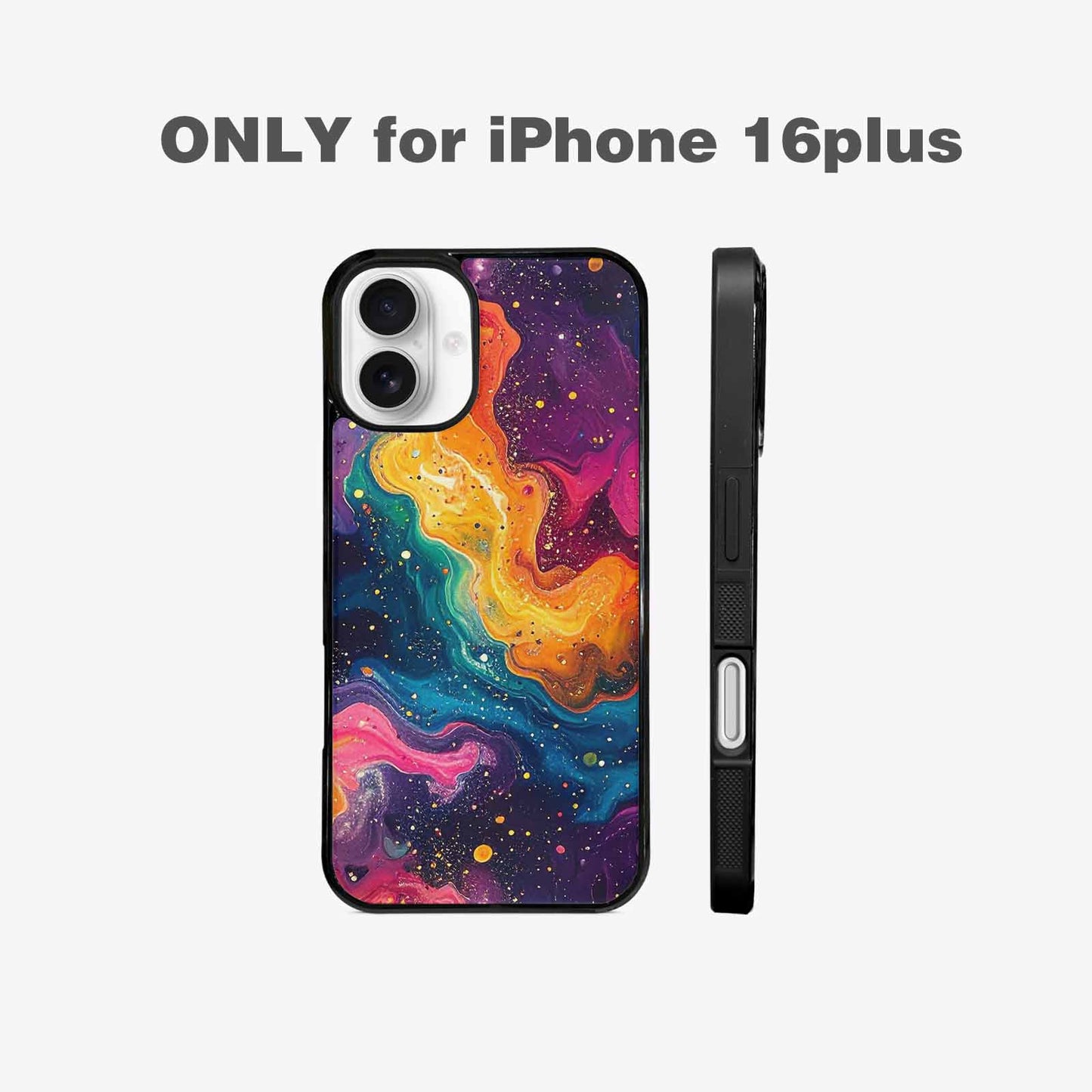 iPhone 16 Plus Case — Galaxy Art Colorful Cosmic Dust Small, Customized Protective Case