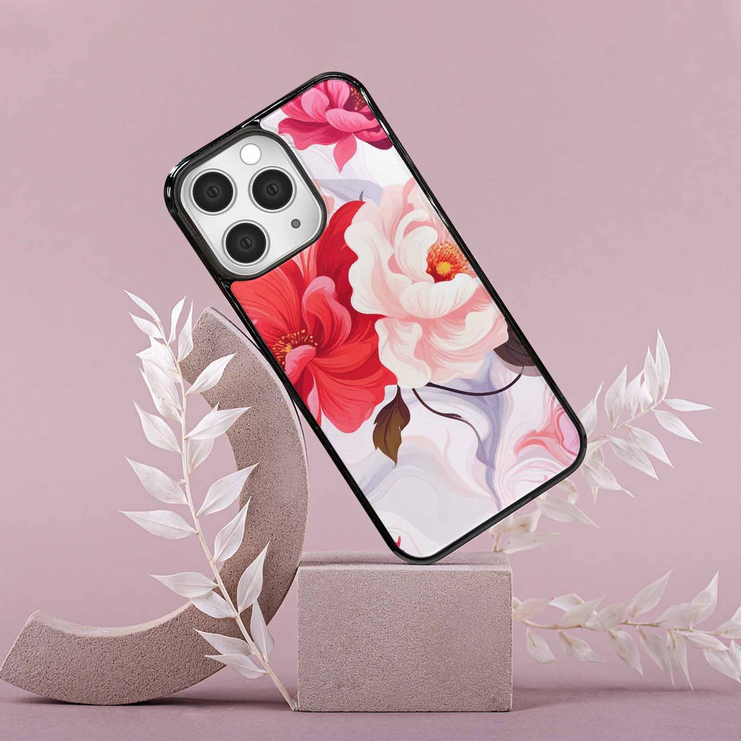 iPhone 15 Pro Max Case — Marble Floral Custom, Personalized Phone Case