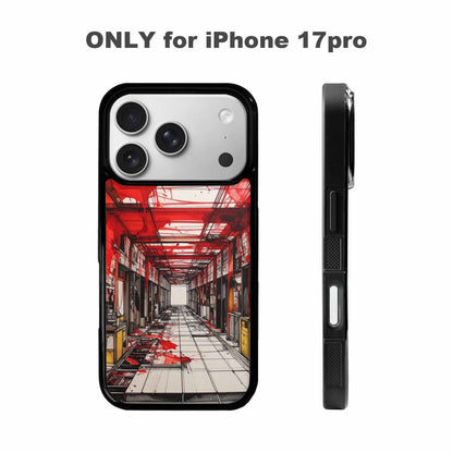 iPhone 17 Pro Case — Liminal Space Fragment Black Red Galaxy, Custom Printed Phone Case